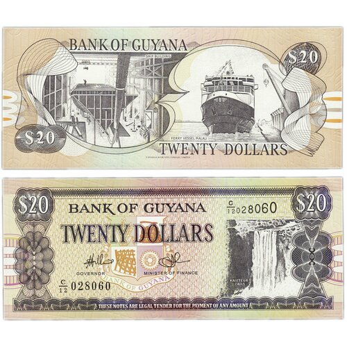 Гайана 20 долларов 2009 банкнота гайана 20 долларов 2009 год unc