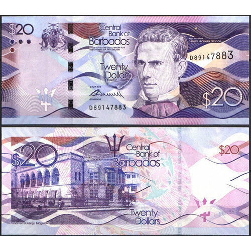 Барбадос 20 долларов 2013 (UNC Pick 76) барбадос 5 долларов 2000 г