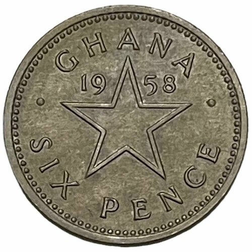 Гана 6 пенсов 1958 г. гана 1958 год