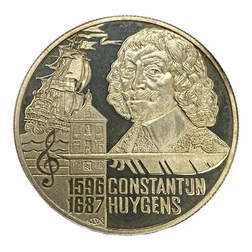Нидерланды 20 евро 1996 г. (400 лет со дня рождения Константейна Хёйгенса) (Proof)