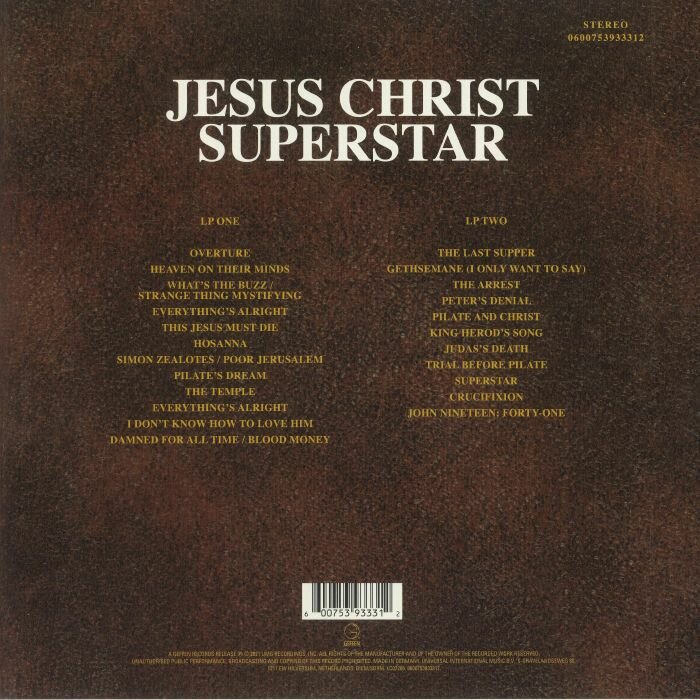 Andrew Lloyd Webber Andrew Lloyd Webber - Jesus Christ Superstar (half Speed, 2 LP) Universal Music - фото №2