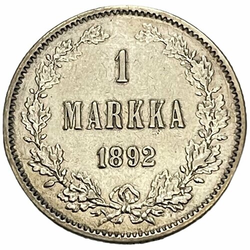 Российская империя, Финляндия 1 марка 1892 г. (L) (4) российская империя финляндия 1 марка 1890 г l 6