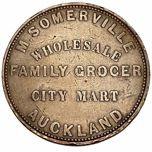Новая Зеландия токен 1 пенни 1857 г. (Сомервилль) wholesale large pu