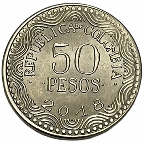 Колумбия 50 песо 2018 г. колумбия 50 песо 1990 г