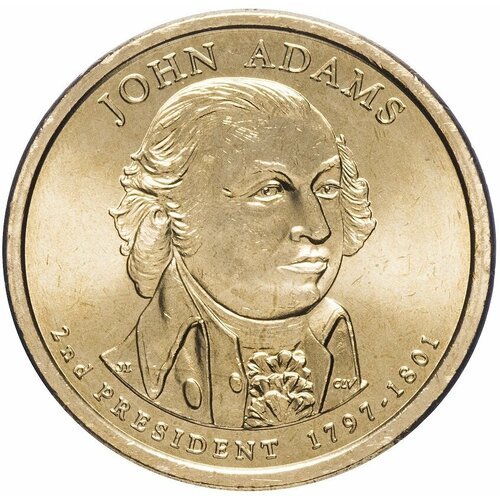 (02d) Монета США 2007 год 1 доллар Джон Адамс 2007 год Латунь UNC 02d монета сша 2007 год 1 доллар джон адамс вариант 2 латунь color цветная