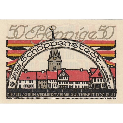 Германия (Веймарская Республика) Шёппенштедт 50 пфеннигов 1921 г. (№7) (3) германия веймарская республика шёппенштедт 50 пфеннигов 1921 г 1 3