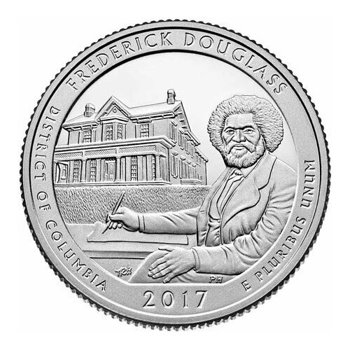 (037d) Монета США 2017 год 25 центов Фредерик Дуглас Медь-Никель UNC