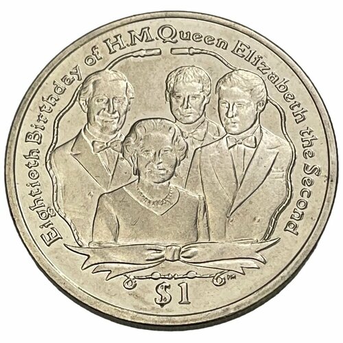 Брит. Виргинские острова 1 доллар 2006 г. (80 лет со дня рождения Елизаветы II - Королева и принцы)