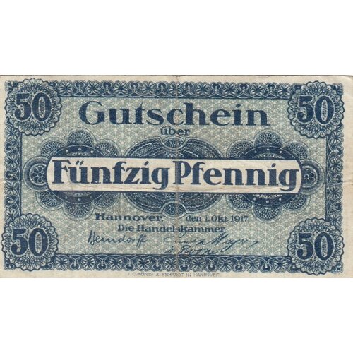 Германия (Германская Империя) Ганновер 50 пфеннигов 1917 г. германия германская империя нехайм 50 пфеннигов 1917 г