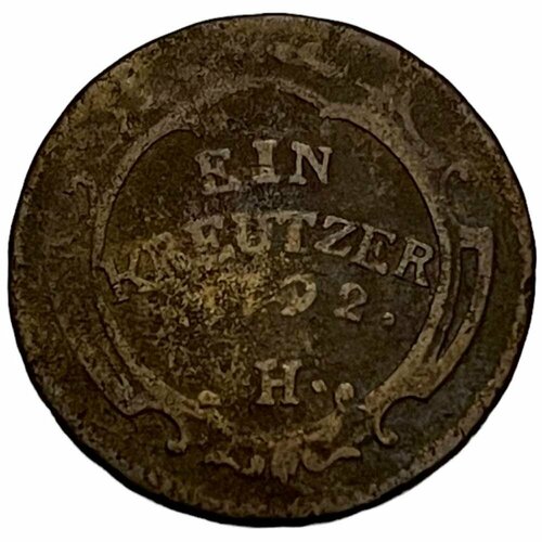 Дальняя Австрия 1 крейцер 1792 г. (H) (2) 1792 монета голландская ост индская компания 1792 год 1 стивер вензель компании медь vf