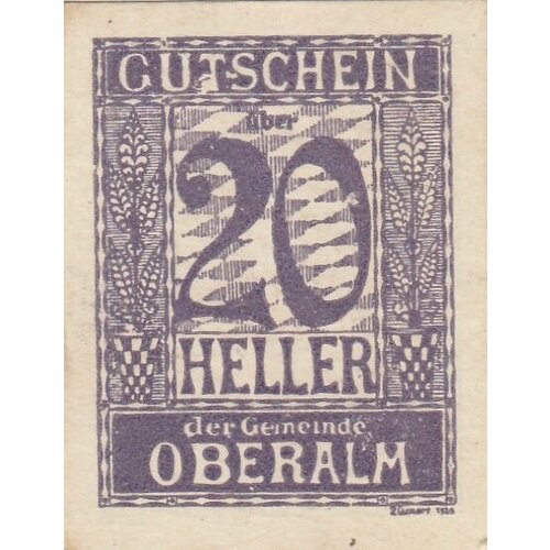 Австрия, Оберальм 20 геллеров 1914-1920 гг. (№1) австрия оберальм 20 геллеров 1914 1920 гг t