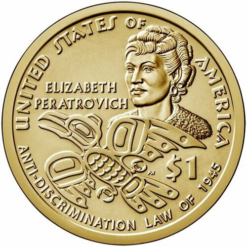 (2020d) Монета США 2020 год 1 доллар Элизабет Ператрович Сакагавея Латунь UNC