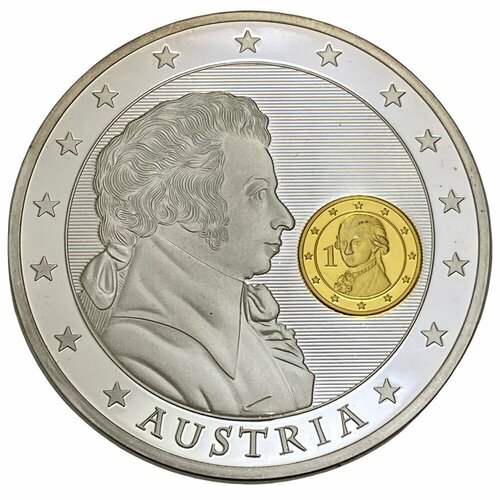 Германия, настольная медаль 10 лет экономическому и валютному союзу. Австрия 2012 г.
