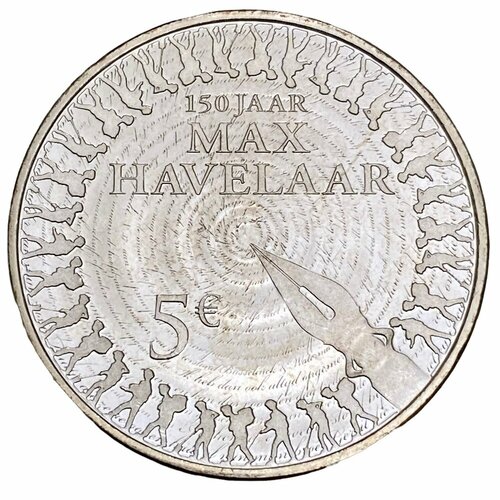 Нидерланды 5 евро 2010 г. (150 лет роману Макс Хавелар) монета 5 евро 30 лет подписанию маастрихтского договора в карточке нидерланды 2022 unc