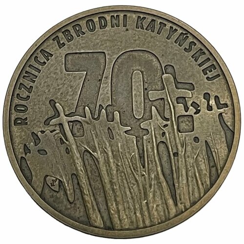 200 монета польша 2010 год 2 злотых бенедикт дыбовский латунь unc Польша 10 злотых 2010 г. (70 лет Катынской трагедии)