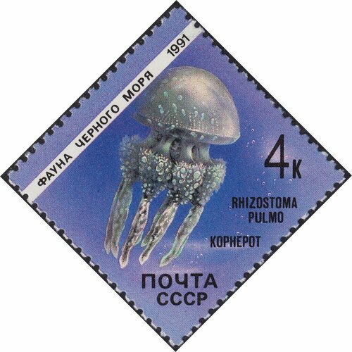 (1991-001) Марка СССР Медуза корнерот Фауна Чёрного моря III O