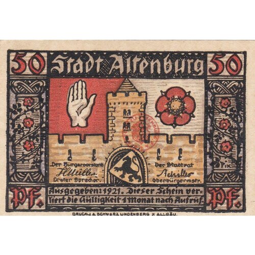 Германия (Веймарская Республика) Альтенбург 50 пфеннигов 1921 г. (№4) германия веймарская республика альтенбург 50 пфеннигов 1921 г вид 2 1