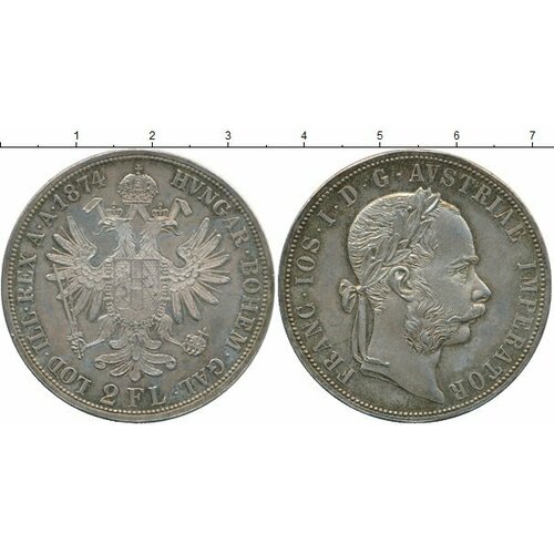 Клуб Нумизмат Монета 2 флорина Австрии 1874 года Серебро Франс Иосиф I
