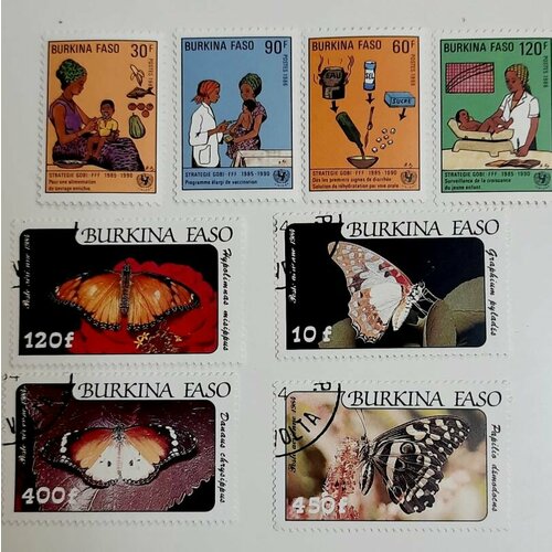 (--) Набор марок Буркина-Фасо 8 шт. Гашёные , III Θ набор почтовых марок буркина фасо серия мотоциклы 6 шт гашёные 1985 г в