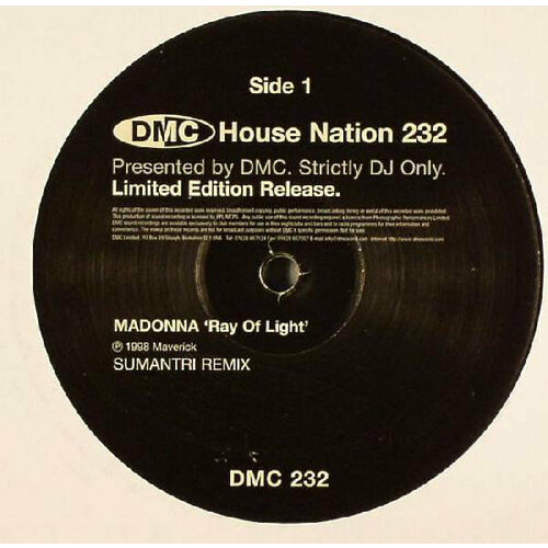 Виниловая пластинка DMC Madonna - House Nation 232 (DMC 232)