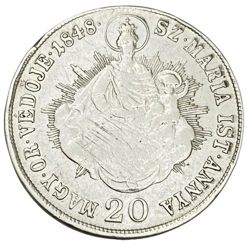 Венгрия 20 крейцеров 1848 г. (KB) клуб нумизмат монета 20 крейцеров венгрии 1846 года серебро фердинанд i