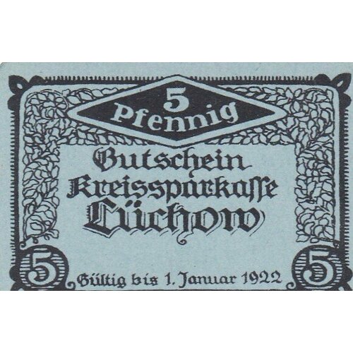 германия веймарская республика вальденбург 5 пфеннигов 1921 г Германия (Веймарская Республика) Люхов 5 пфеннигов 1921 г.