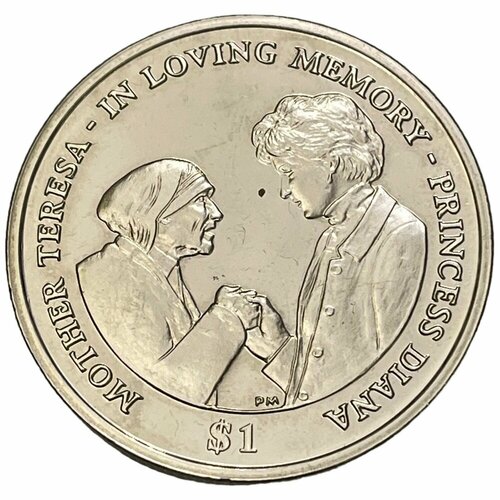 Брит. Виргинские острова 1 доллар 2007 г. (10 лет со дня смерти Матери Терезы и Принцессы Дианы)