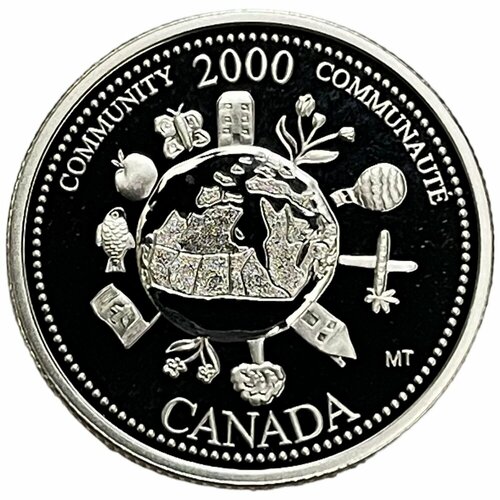 Канада 25 центов 2000 г. (Миллениум - Сообщество) (Proof) канада 25 центов 2000 г миллениум гармония proof