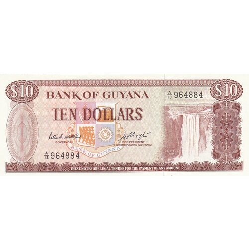 Гайана 10 долларов 1966-1992 гг. (№3) гайана 10 долларов 1966 1992 unc pick 23 подпись 7