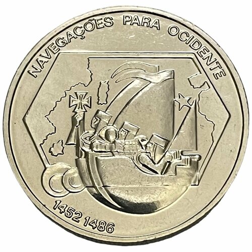 Португалия 200 эскудо 1991 г. (Навигация на запад) (CN) клуб нумизмат монета 200 эскудо португалии 1991 года серебро навигация