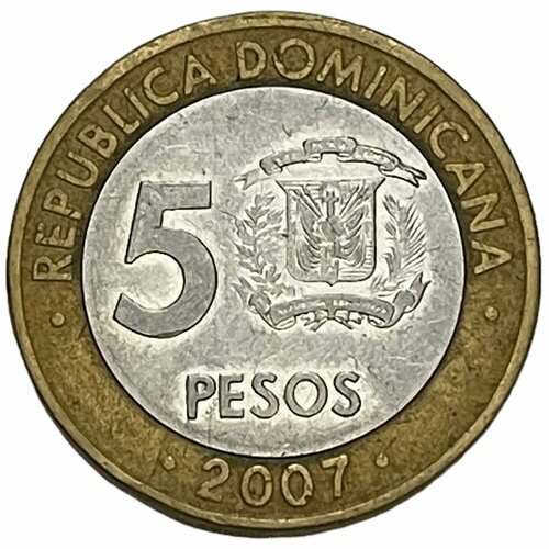 Доминиканская Республика 5 песо 2007 г. доминиканская республика доминикана 200 песо оро 2007 p 178s unc образец especimen muestra