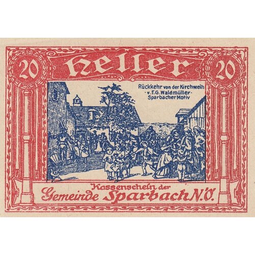 Австрия, Шпарбах 20 геллеров 1914-1920 гг. (№1) австрия шпарбах 10 геллеров 1914 1920 гг 2