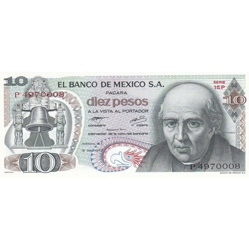 Мексика 10 песо 1977 г. мексика 1000 песо 1984 unc pick 81