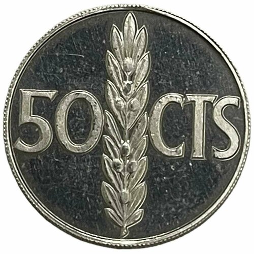 Испания 50 сентимо 1966 г. (1975) (Proof) монета испания 50 сентимо 1966