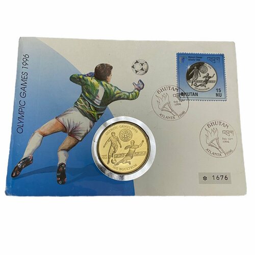 клуб нумизмат монета 20 даласи гамбии 1994 года серебро олимпийские игры 1996 Бутан 300 нгултрумов 1993 г. (Олимпийские игры 1996 г.) в оригинальной упаковке