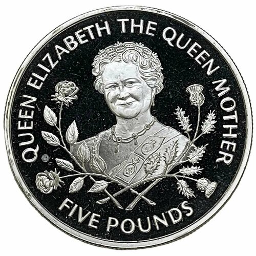 fremantle elizabeth queen s gambit Гернси 5 фунтов 1995 г. (95 лет со дня рождения Королевы Матери) (Ag) (Proof)