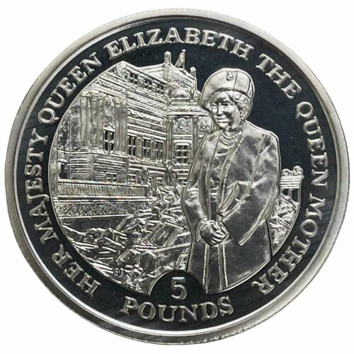 Гибралтар 5 фунтов 1995 г. (Королева-мать) (Proof) fremantle elizabeth queen s gambit