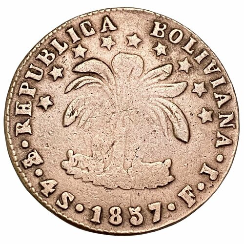 Боливия 4 суэльдо 1857 г. (PTS FJ) (3)