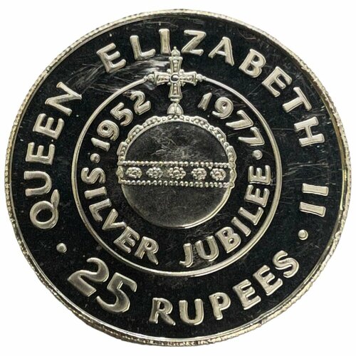 Сейшельские острова 25 рупий 1977 г. (25 лет правлению Королевы Елизаветы II) джерси 25 пенсов 1977 г 25 лет правлению королевы елизаветы ii