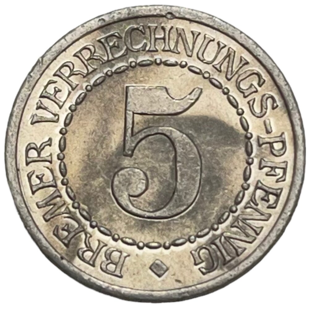 Германия, Бремен 5 пфеннигов 1918-1922 гг. (2)