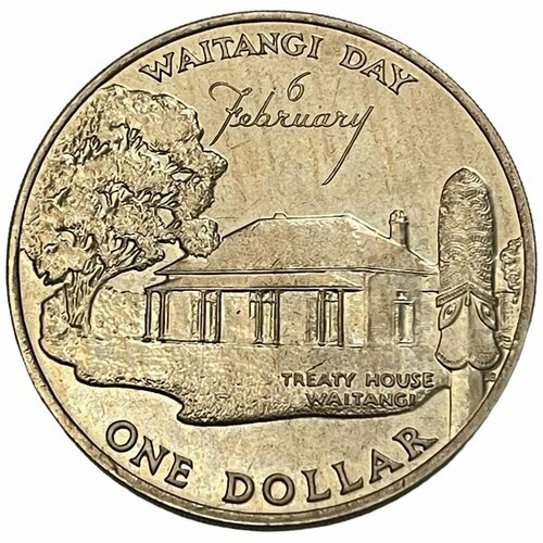 Новая Зеландия 1 доллар 1977 г. (25 лет правления Елизаветы II и День Вайтанги) (CN) (2)