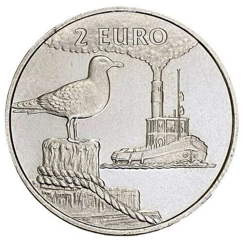Нидерланды 2 евро 1997 г. (Фестиваль Sail Den Helder, буксир и птица)