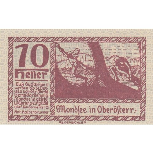 Австрия, Мондзее 10 геллеров 1914-1920 гг. (№3.1) австрия мондзее 10 геллеров 1914 1920 гг 4 1 2