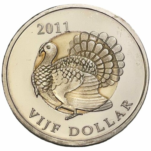 Саба 5 долларов 2011 г. (2) 1 цент 2001 нидерландские антильские острова unc