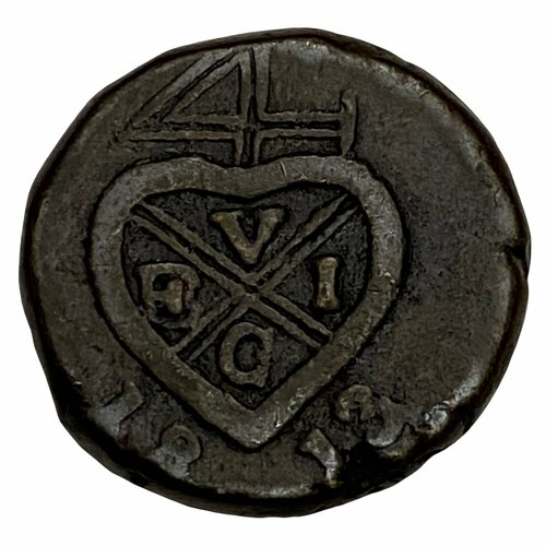 Индия, Бомбей 1 пайса 1813 г. клуб нумизмат монета 1 2 пайса бомбея 1794 года медь