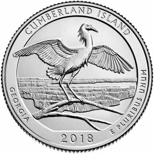 малина кумберленд 1 шт (044s) Монета США 2018 год 25 центов Кумберленд Медь-Никель UNC