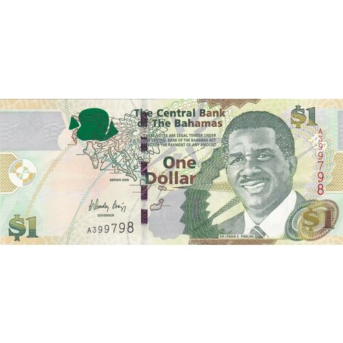 Багамские острова 1 доллар 2001 г. клуб нумизмат банкнота 10 долларов багамских островов 2016 года сэр стаффорд лофтхаус сэндс