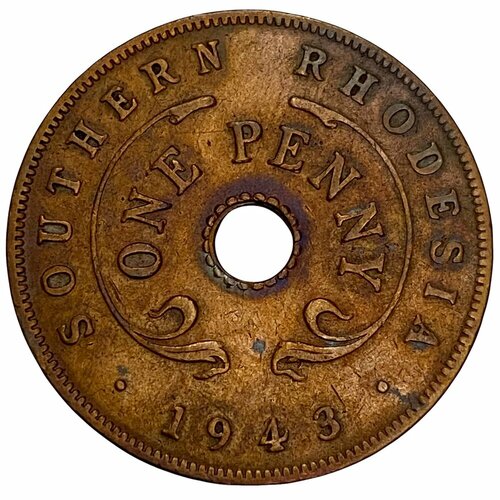 1912 монета великобритания 1912 год 1 пенни георг v бронза vf Южная Родезия 1 пенни 1943 г.