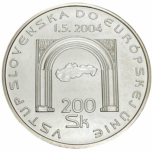 Словакия 200 крон 2004 г. (Вступление Словакии в Евросоюз) клуб нумизмат монета 1 2 евро франции 2004 года серебро расширение евросоюза