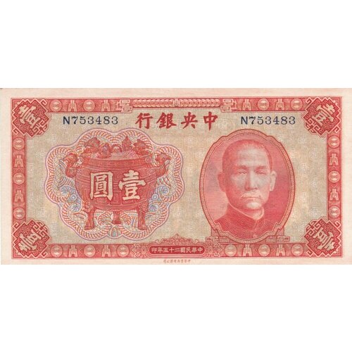 китай 1 юань 2001 г Китай 1 юань 1936 г. (2)
